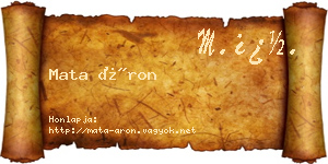 Mata Áron névjegykártya