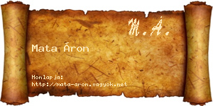 Mata Áron névjegykártya